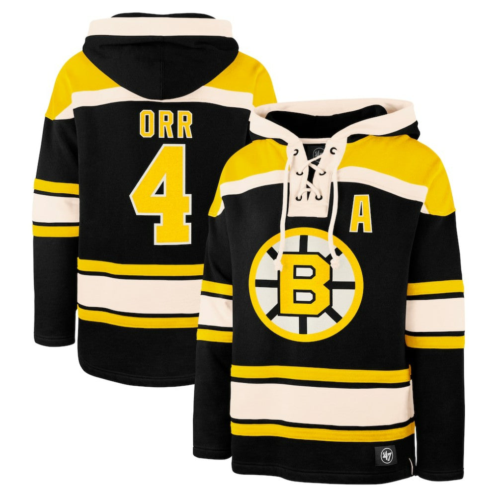Bobby Orr Boston Bruins '47 Retired Player Name & Number Lacer Pullover Hoodie - NHL Hoodies