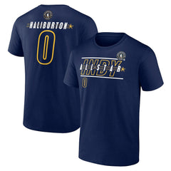 Navy Tyrese Haliburton 2024 NBA All-Star Game Rebound Battle Name & Number T-Shirt | NBA