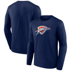 Navy Oklahoma City Thunder Primary Logo Long Sleeve T-Shirt | NBA
