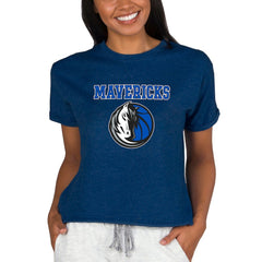 Navy Dallas Mavericks Concepts Sport NBA Women's Concepts Mainstream Terry SS Top sale | NBA