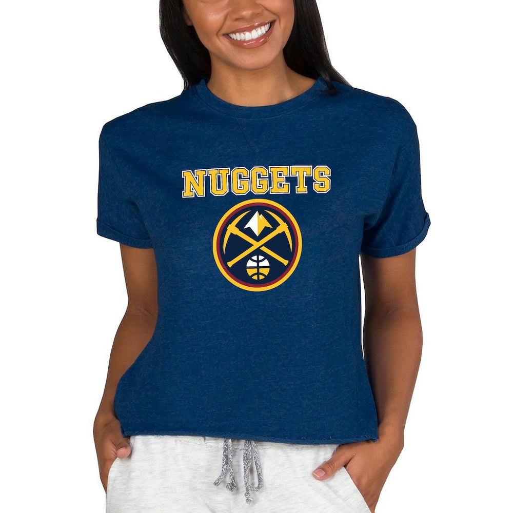 Navy Denver Nuggets Concepts Sport NBA Women's Concepts Mainstream Terry SS Top sale | NBA