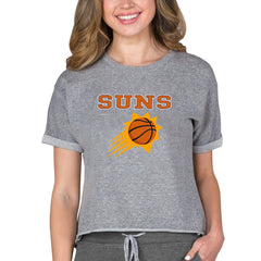 Gray Phoenix Suns Concepts Sport NBA Women's Concepts Mainstream Terry SS Top | NBA