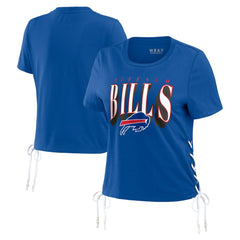 Buffalo Bills WEAR by Erin Andrews Women's Lace Up Side Modest Cropped T-Shirt | NFL US