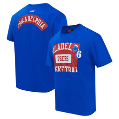 Royal Philadelphia 76ers Pro Standard Made To Play Drop Shoulder T-Shirt | NBA