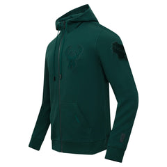 Hunter Green Milwaukee Bucks Pro Standard Triple Tonal DK Full-Zip Hoodie Jacket | NBA