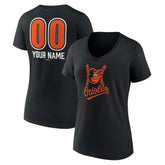 Baltimore Orioles Women's Personalized Name & Number Fastball V-Neck T-Shirt - MLB T-shirts