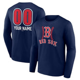 Boston Red Sox Personalized Name & Number Fastball Long Sleeve T-Shirt - MLB T-shirts