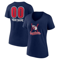 Cleveland Guardians Women's Personalized Name & Number Fastball V-Neck T-Shirt - MLB T-shirts
