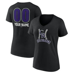 Colorado Rockies Women's Personalized Name & Number Fastball V-Neck T-Shirt - MLB T-shirts