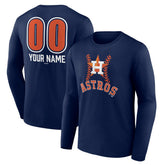 Houston Astros Personalized Name & Number Fastball Long Sleeve T-Shirt - MLB T-shirts