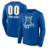 Kansas City Royals Personalized Name & Number Fastball Long Sleeve T-Shirt - MLB T-shirts