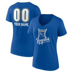 Kansas City Royals Women's Personalized Name & Number Fastball V-Neck T-Shirt - MLB T-shirts