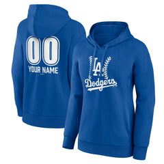 Los Angeles Dodgers Women's Personalized Name & Number Fastball Pullover Hoodie - MLB Hoodies
