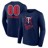 Minnesota Twins Personalized Name & Number Fastball Long Sleeve T-Shirt - MLB T-shirts