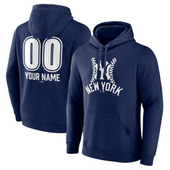 New York Yankees Personalized Name & Number Fastball Pullover Hoodie - MLB Hoodies
