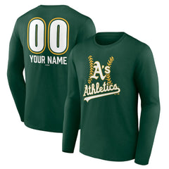 Athletics Personalized Name & Number Fastball Long Sleeve T-Shirt - MLB T-shirts