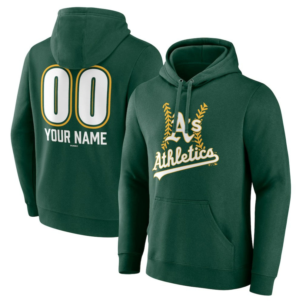 Athletics Personalized Name & Number Fastball Pullover Hoodie - MLB Hoodies