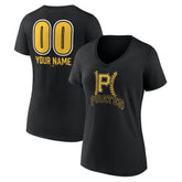 Pittsburgh Pirates Women's Personalized Name & Number Fastball V-Neck T-Shirt - MLB T-shirts