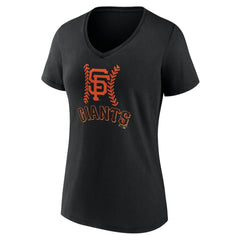 San Francisco Giants Women's Personalized Name & Number Fastball V-Neck T-Shirt - MLB T-shirts