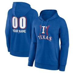Texas Rangers Women's Personalized Name & Number Fastball Pullover Hoodie - MLB Hoodies