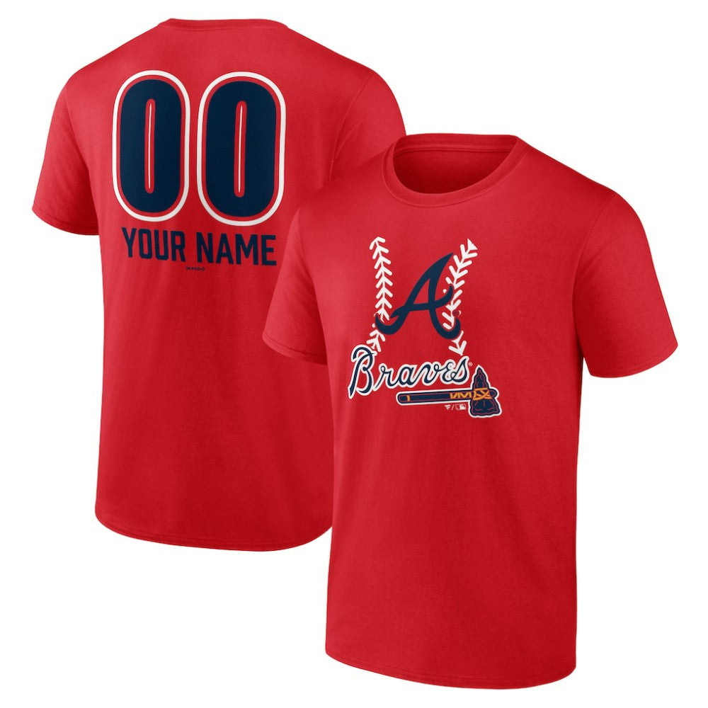 Atlanta Braves Personalized Name & Number Fastball T-Shirt - MLB T-shirts