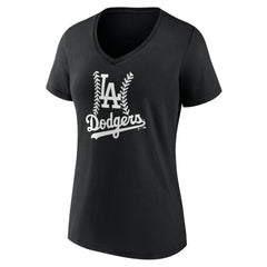 Los Angeles Dodgers Women's Personalized Name & Number Fastball V-Neck T-Shirt - MLB T-shirts