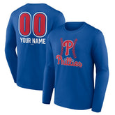 Philadelphia Phillies Personalized Name & Number Fastball Long Sleeve T-Shirt - MLB T-shirts