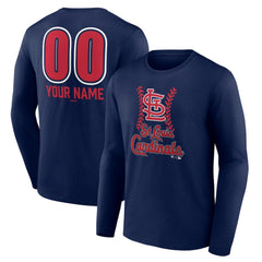 St. Louis Cardinals Personalized Name & Number Fastball Long Sleeve T-Shirt - MLB T-shirts