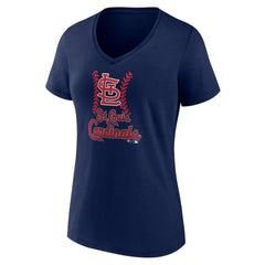 St. Louis Cardinals Women's Personalized Name & Number Fastball V-Neck T-Shirt - MLB T-shirts