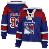 Mika Zibanejad New York Rangers '47 Women's Superior Lacer Cropped Pullover Hoodie - NHL Hoodies