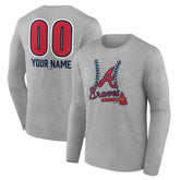 Atlanta Braves Personalized Name & Number Fastball Long Sleeve T-Shirt - MLB T-shirts