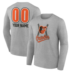 Baltimore Orioles Personalized Name & Number Fastball Long Sleeve T-Shirt - MLB T-shirts