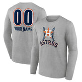 Houston Astros Personalized Name & Number Fastball Long Sleeve T-Shirt - MLB T-shirts