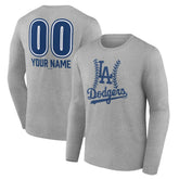 Los Angeles Dodgers Personalized Name & Number Fastball Long Sleeve T-Shirt - MLB T-shirts