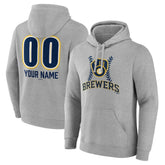 Milwaukee Brewers Personalized Name & Number Fastball Pullover Hoodie - MLB Hoodies