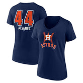 Yordan Alvarez Houston Astros Women's Fastball Player Name & Number V-Neck T-Shirt - MLB T-shirts