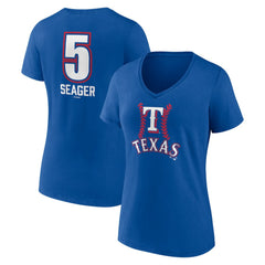 Corey Seager Texas Rangers Women's Fastball Player Name & Number V-Neck T-Shirt - MLB T-shirts