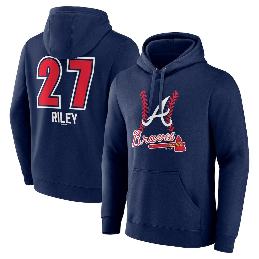 Austin Riley Atlanta Braves Fastball Player Name & Number Pullover Hoodie - MLB Hoodies