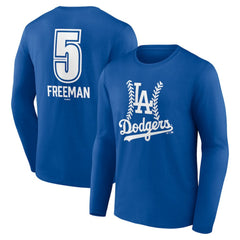 Freddie Freeman Los Angeles Dodgers Fastball Player Name & Number Long Sleeve T-Shirt - MLB T-shirts