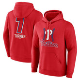 Trea Turner Philadelphia Phillies Fastball Player Name & Number Pullover Hoodie - MLB Hoodies