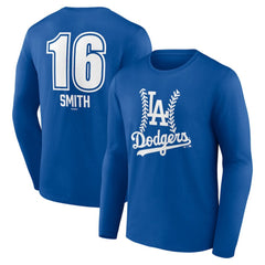 Will Smith Los Angeles Dodgers Fastball Player Name & Number Long Sleeve T-Shirt - MLB T-shirts