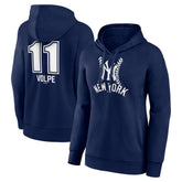 Anthony Volpe New York Yankees Women's Fastball Player Name & Number Pullover Hoodie - MLB Hoodies