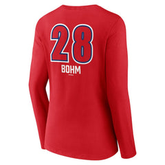 Alec Bohm Philadelphia Phillies Women's Fastball Player Name & Number Long Sleeve V-Neck T-Shirt - MLB T-shirts