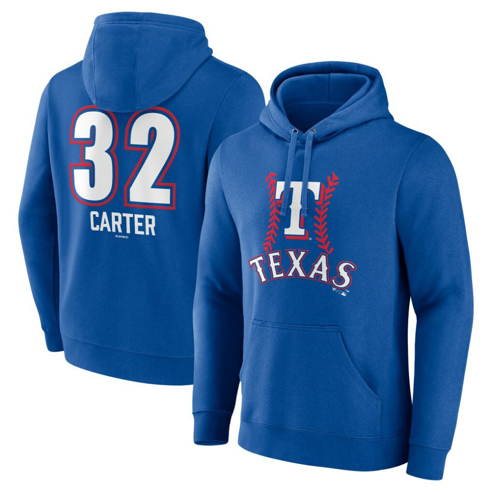 Evan Carter Texas Rangers Fastball Player Name & Number Pullover Hoodie - MLB Hoodies