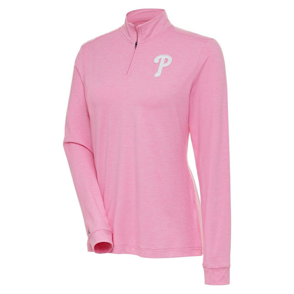 Philadelphia Phillies Antigua Women's Mentor Quarter-Zip Pullover Top - MLB Pullover