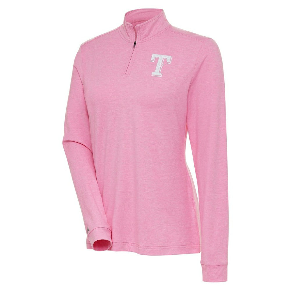 Texas Rangers Antigua Women's Mentor Quarter-Zip Pullover Top - MLB Pullover