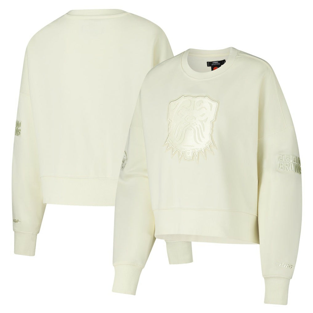 Cleveland Browns Pro Standard Triple Tonal Cropped Fleece Pullover Sweatshirt | NFL US