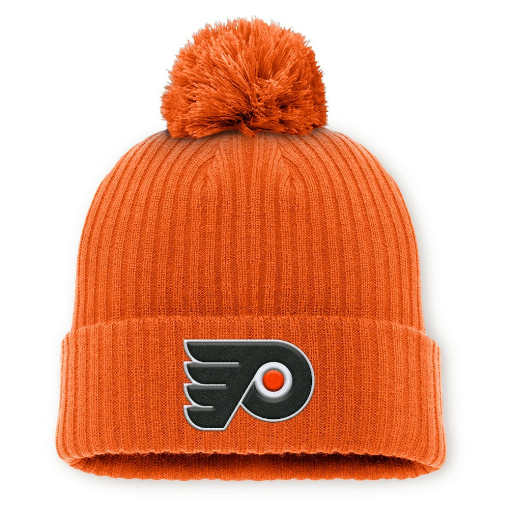Philadelphia Flyers Fanatics Primary Logo Cuffed Knit Hat with Pom - NHL Hats