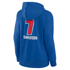 Dansby Swanson Chicago Cubs Women's Fastball Player Name & Number Pullover Hoodie - MLB Hoodies