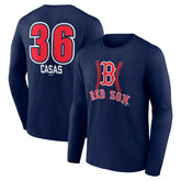 Triston Casas Boston Red Sox Fastball Player Name & Number Long Sleeve T-Shirt - MLB T-shirts